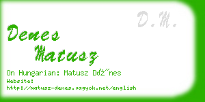 denes matusz business card